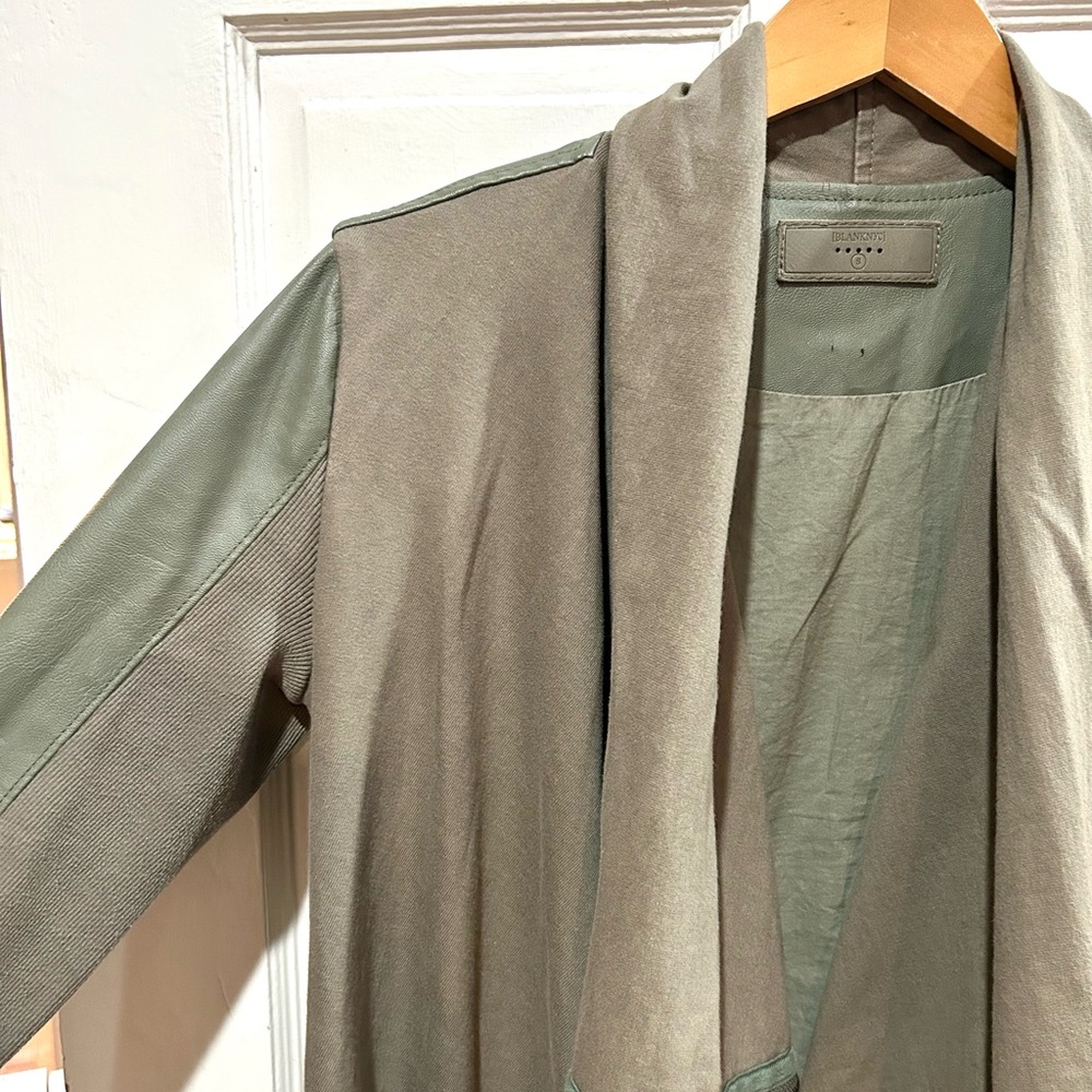 BlankNYC Olive Green Vegan Leather Moto Jacket Size S - Picture 6 of 13